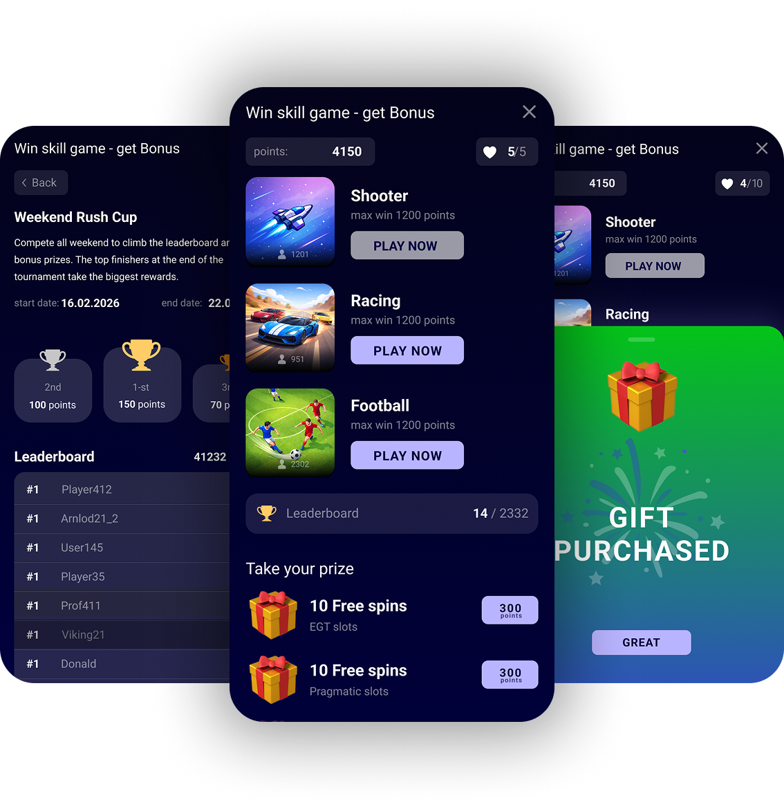 Bonusera widget on mobile devices